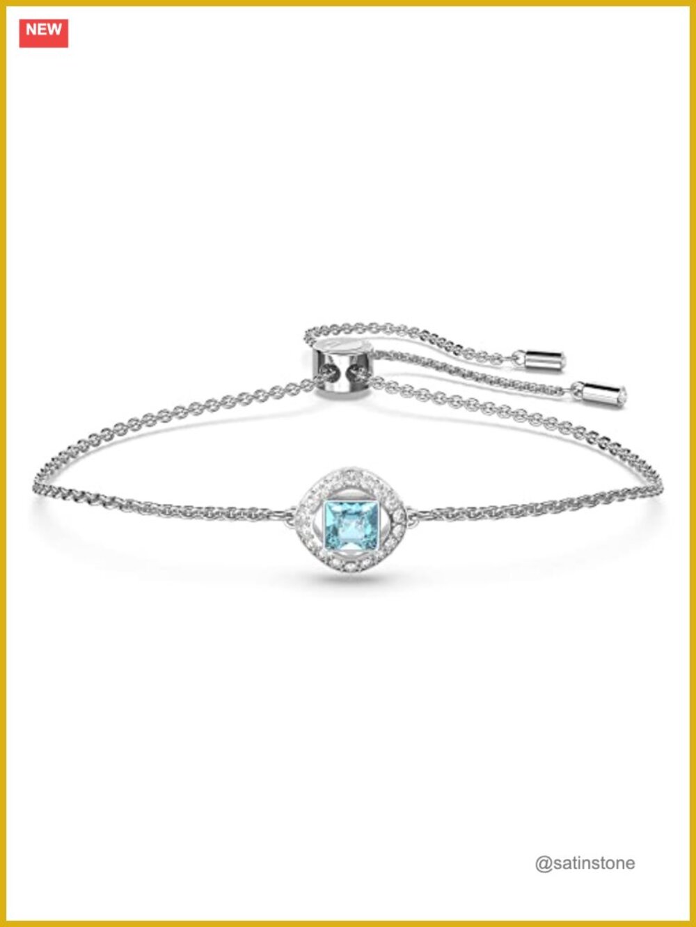 Swarovski Angelic Square Crystal Rhodium Plated Chain Bracelet